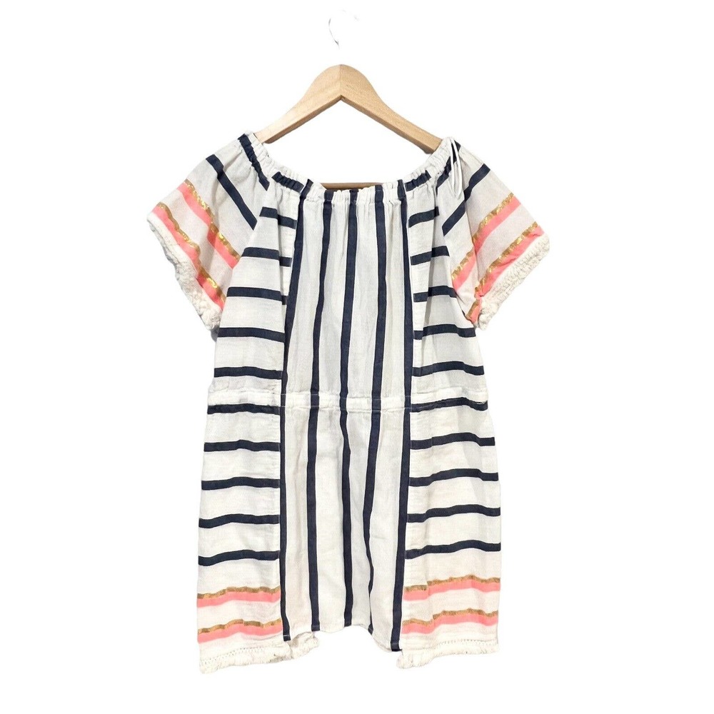 Letarte Striped Dress Swim Cover Up Caftan Sz Small Resort Cruise EUC